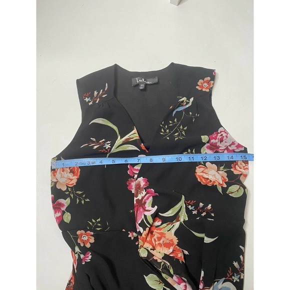 Lulus Black Floral Print High Low Wrap Maxi Dress Size XS Ruffle Sleevel… - Picture 7 of 8